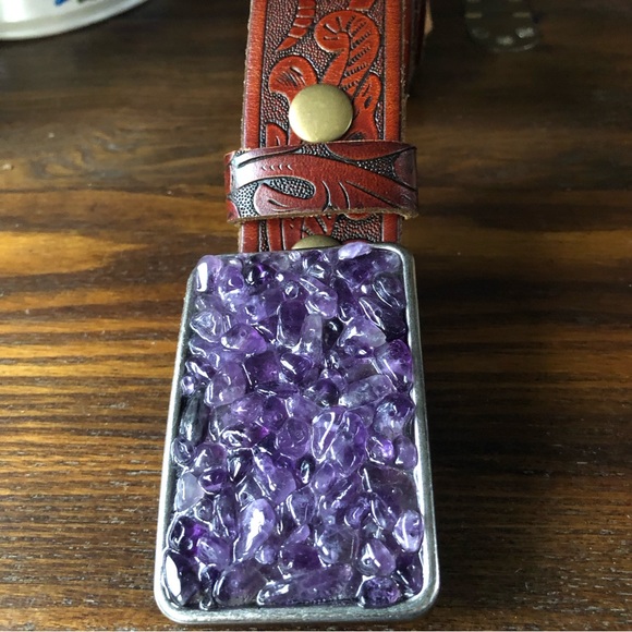 Amethyst Encrusted Buckle & Belt L - Picture 2 of 8